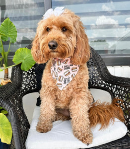 pink i love you s'mores dog bandana