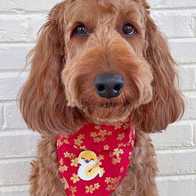 Load image into Gallery viewer, LNY snake blossoms dog bandana
