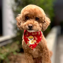 Load image into Gallery viewer, LNY snake blossoms dog bandana
