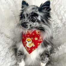 Load image into Gallery viewer, LNY snake blossoms dog bandana

