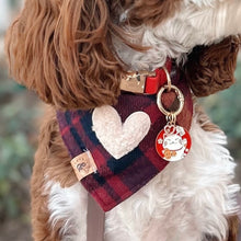 Load image into Gallery viewer, scarlet ember sherpa heart dog bandana
