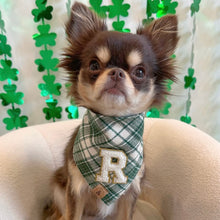 Load image into Gallery viewer, oliver plaid letterman dog bandana
