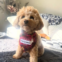 Load image into Gallery viewer, actually romantic flannel dog bandana

