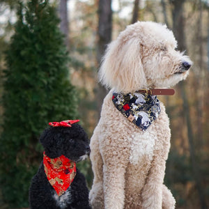 LNY black koi fish dog bandana