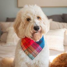 Load image into Gallery viewer, midnight amber flannel dog bandana
