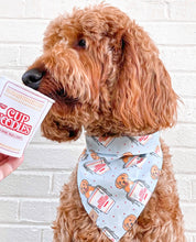 Load image into Gallery viewer, cup doodles (light blue) dog bandana
