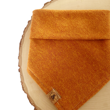 Load image into Gallery viewer, ginger herringbone dog bandana

