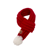 Load image into Gallery viewer, red knitted dog scarf
