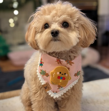 Load image into Gallery viewer, gingerbread kisses dog bandana
