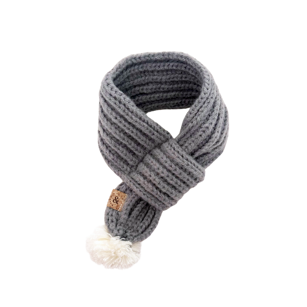 grey knitted dog scarf
