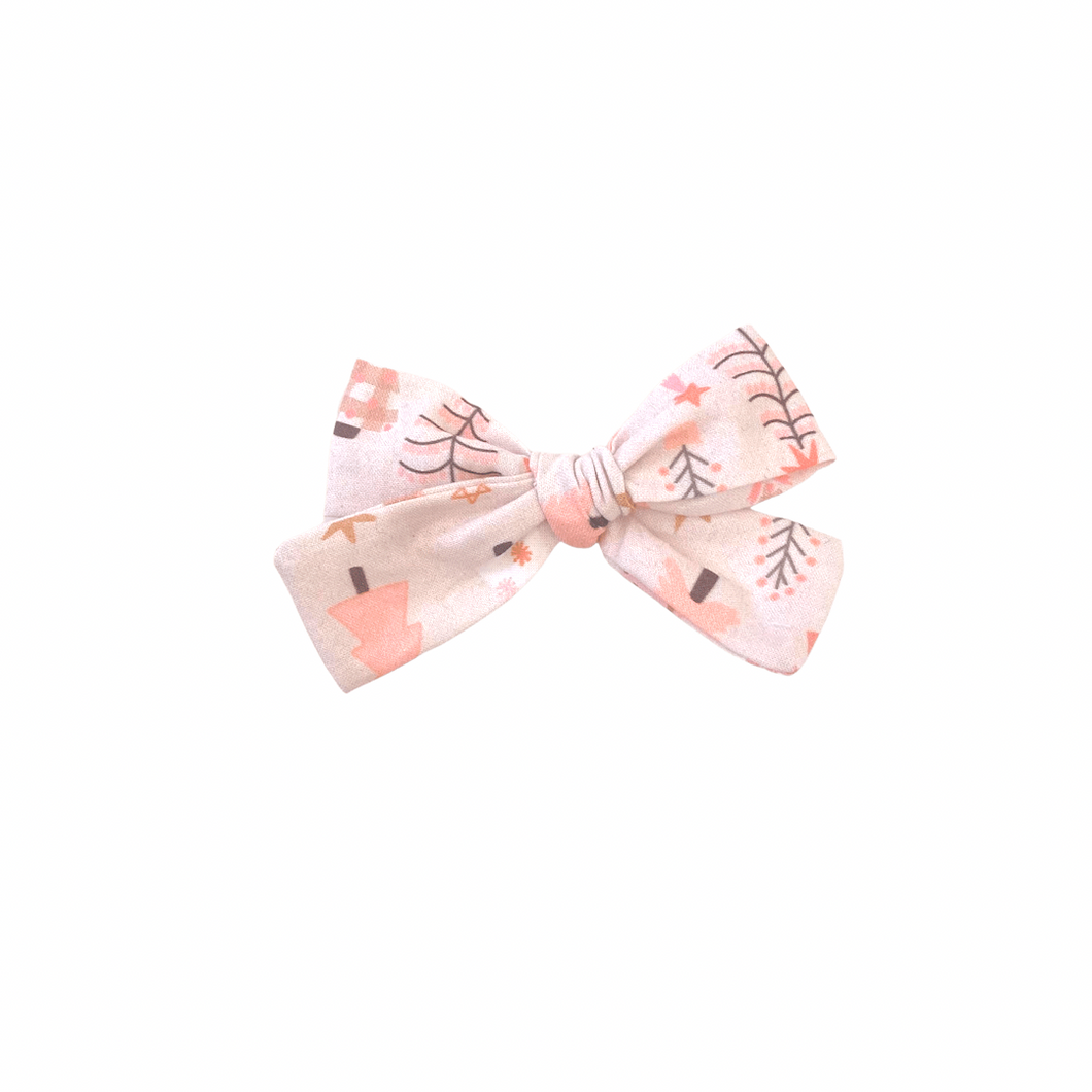 pink christmas hair bow