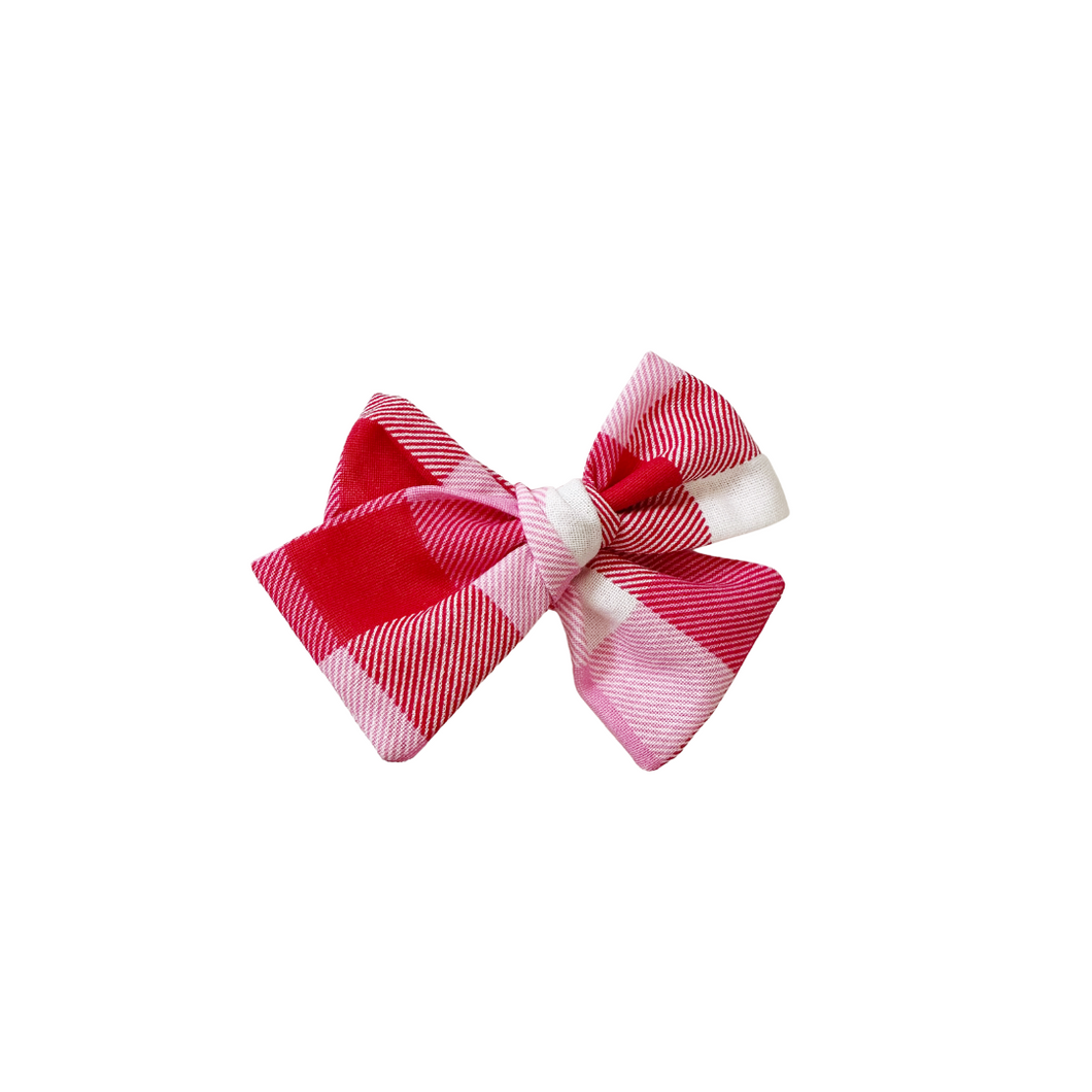 cupid's plaid hair bow