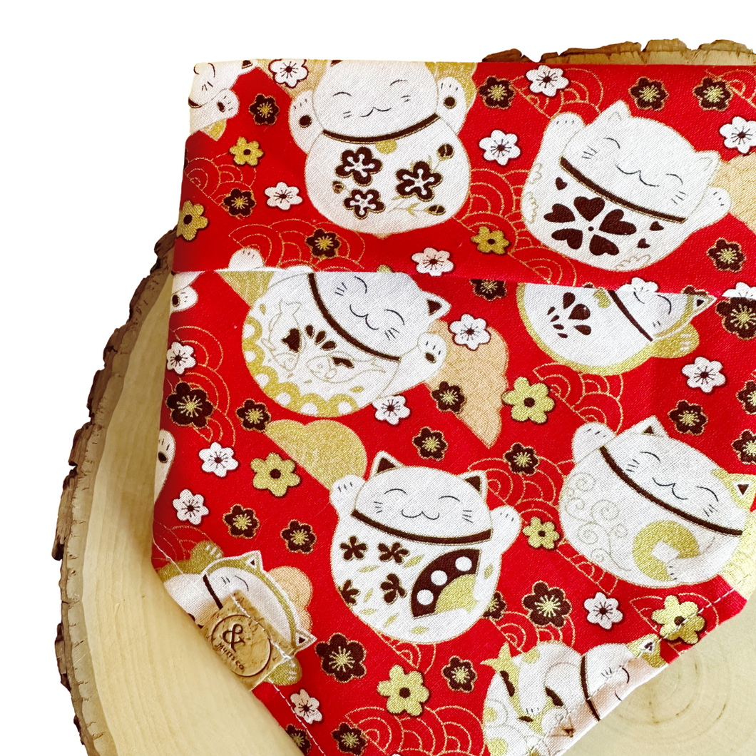 LNY lucky cat dog bandana