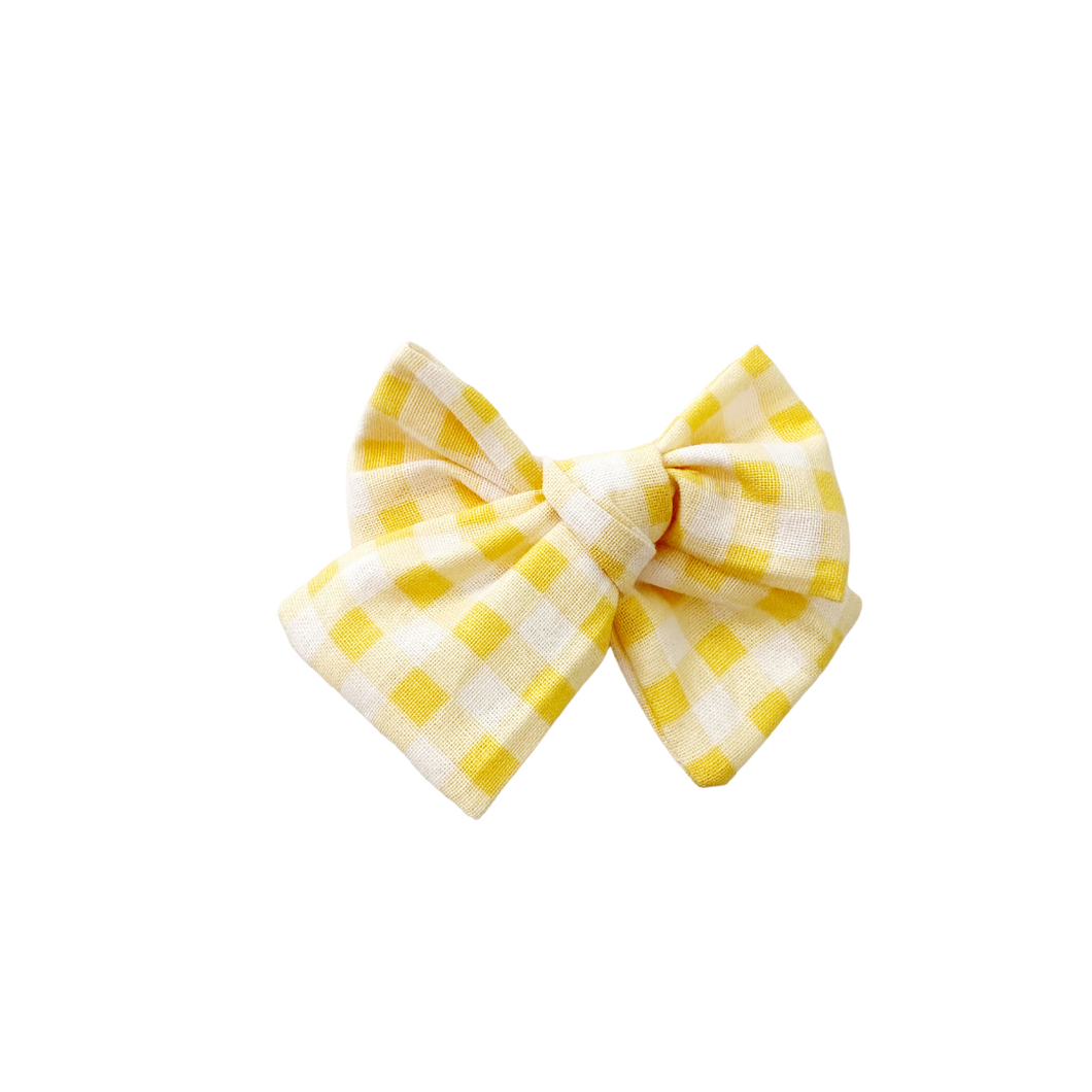 golden hour gingham hair bow