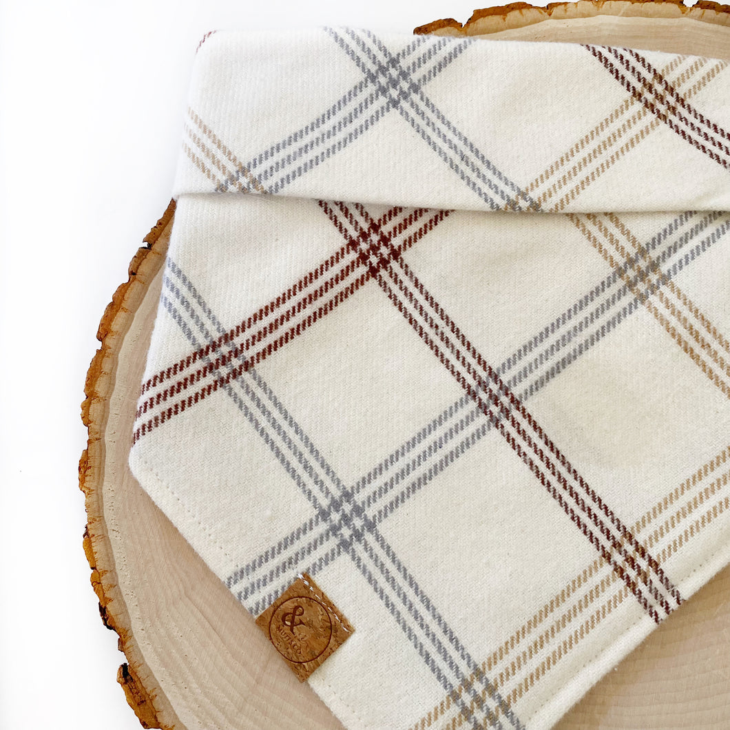 oat milk flannel dog bandana