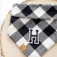 Load image into Gallery viewer, wesley flannel letterman dog bandana
