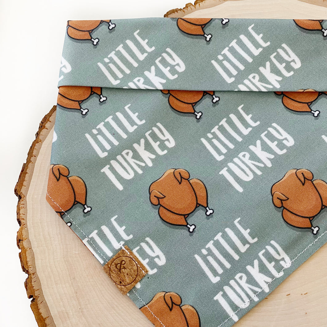 olive little turkey dog bandana