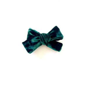 emerald green velvet hair bow