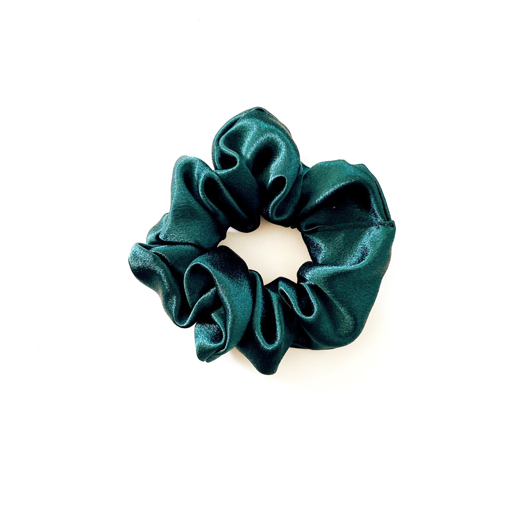 pine green satin scrunchie