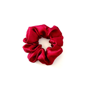 pomegranate red satin scrunchie