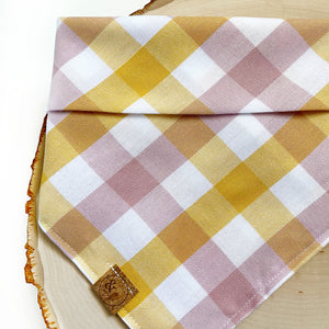 strawberry banana plaid dog bandana