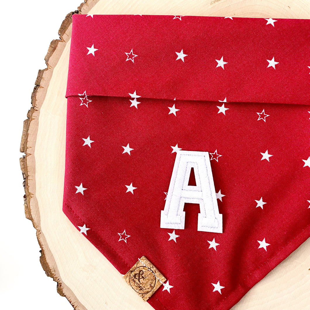 red stars letterman dog bandana