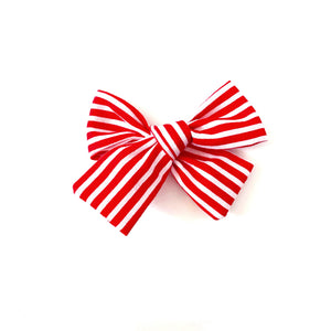 patriotic red stripes hair bow