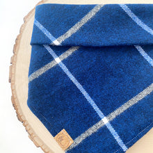 Load image into Gallery viewer, cobalt flannel dog bandana

