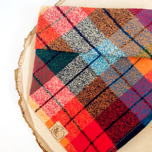 Load image into Gallery viewer, midnight amber flannel dog bandana

