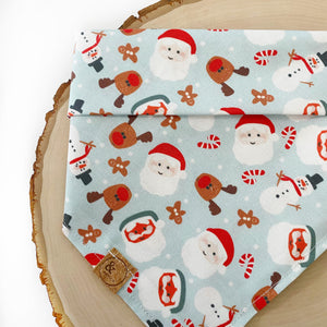 blue christmas cheer dog bandana