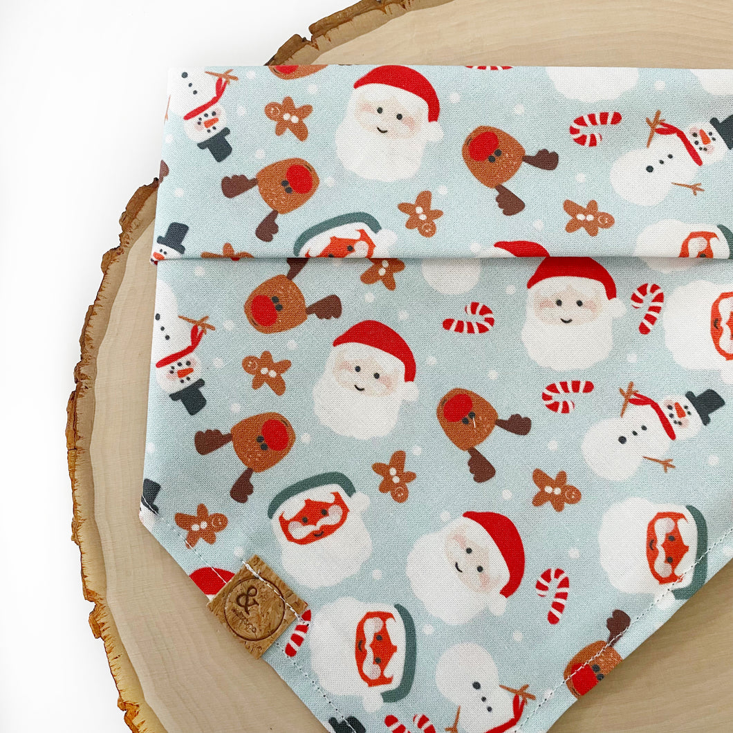 blue christmas cheer dog bandana