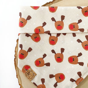 red-nosed reindood dog bandana