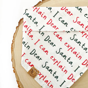 dear santa, i can explain dog bandana