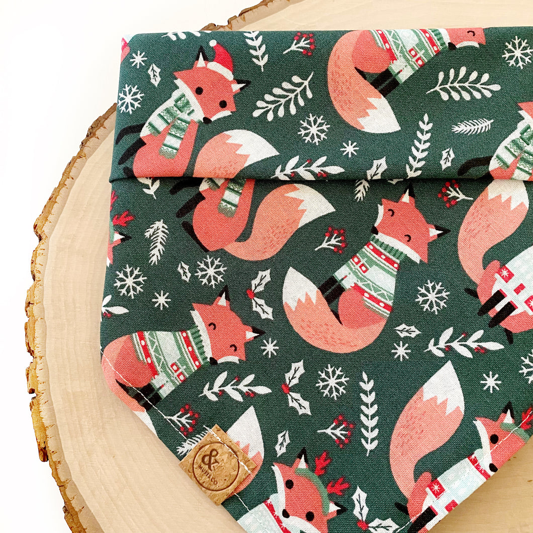 merry foxmas dog bandana