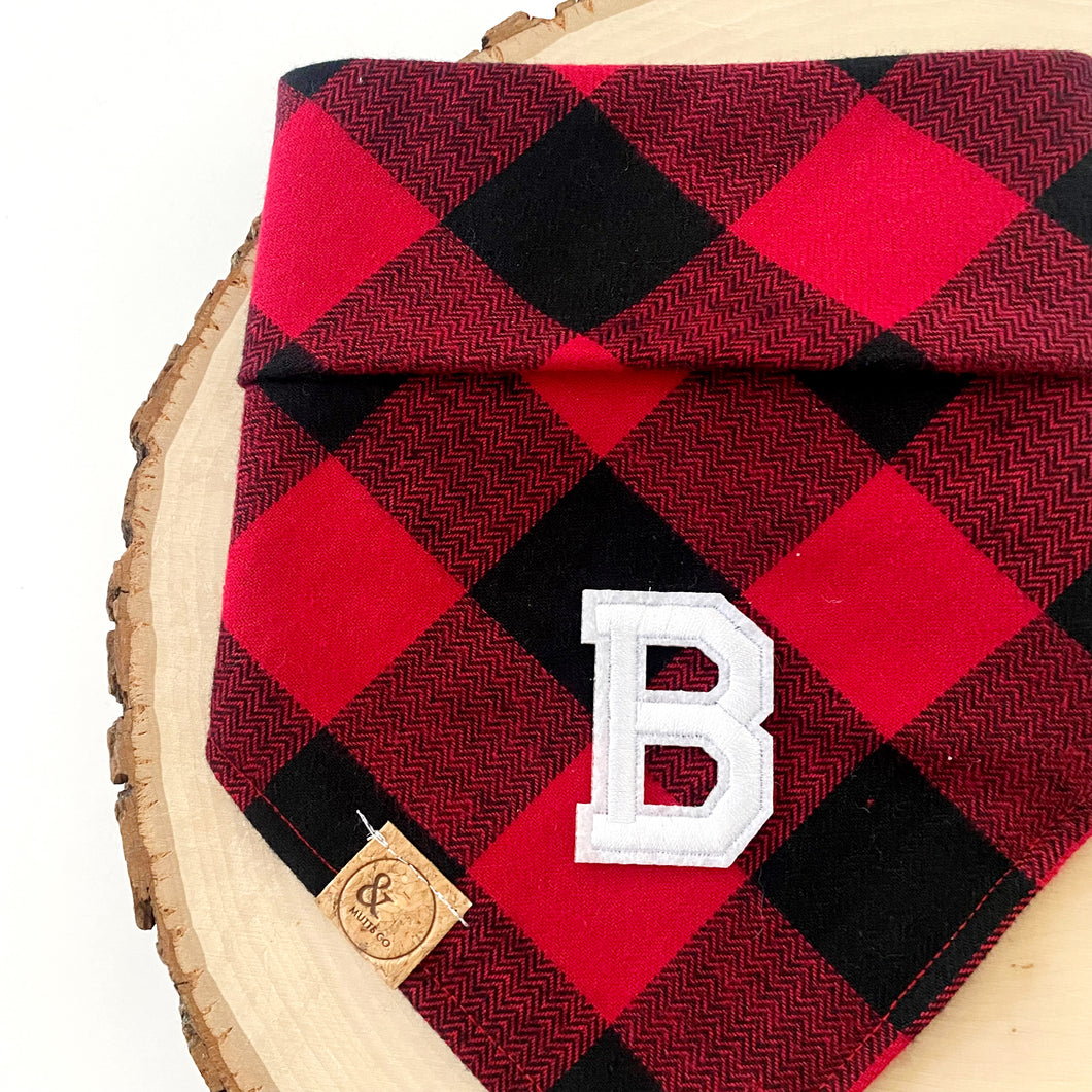 red buffalo check letterman dog bandana