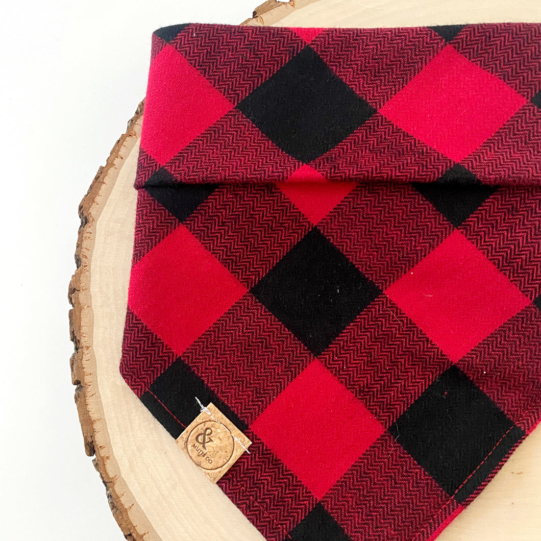 red buffalo check dog bandana