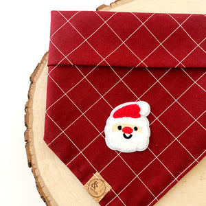 santa's little yelper (dark red) dog bandana