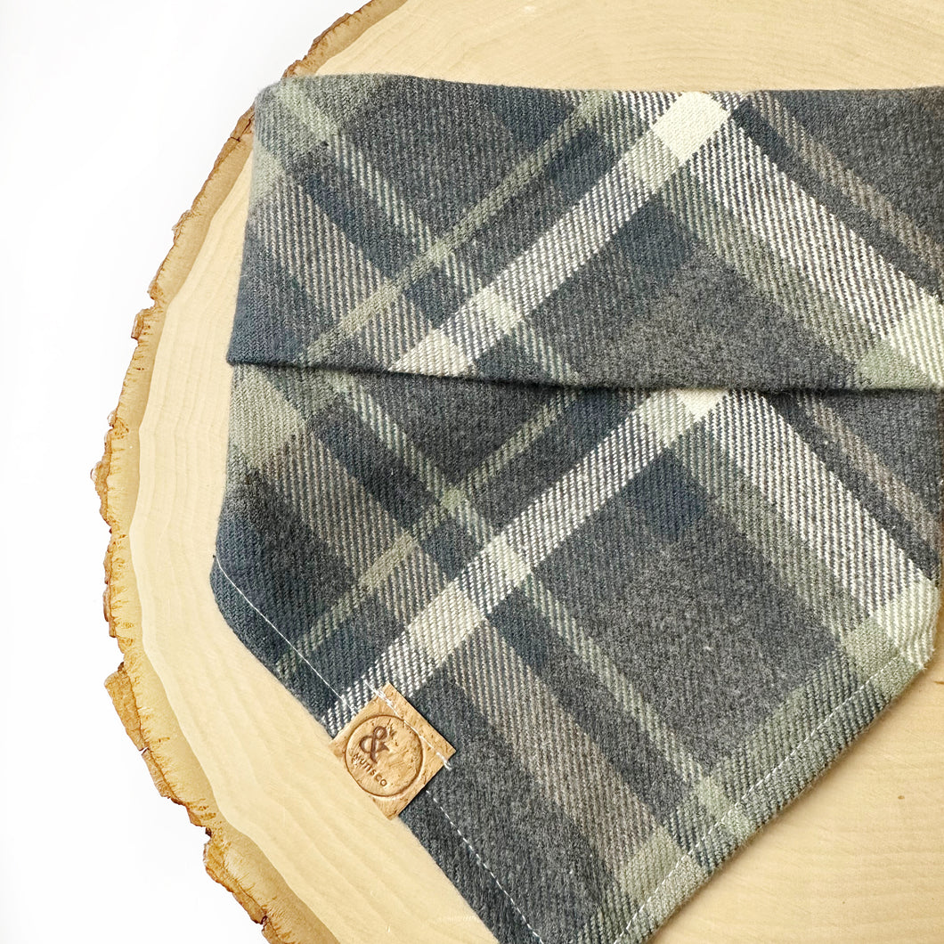 cloudy skies flannel dog bandana