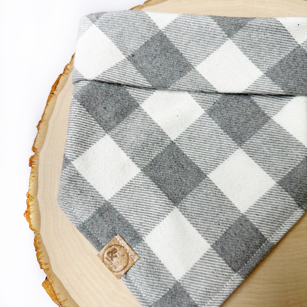 grey buffalo flannel dog bandana