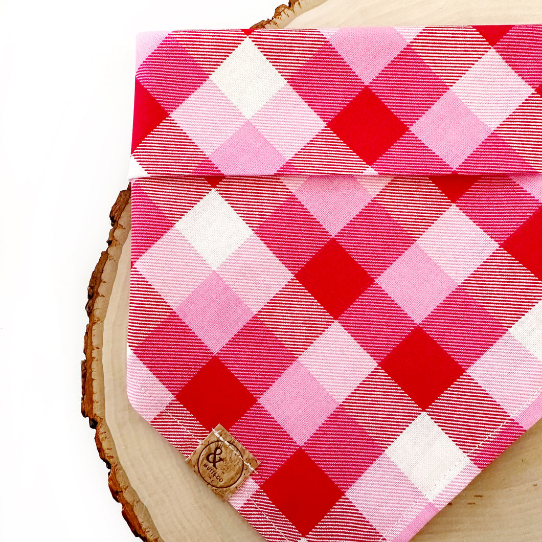 cupid's plaid dog bandana