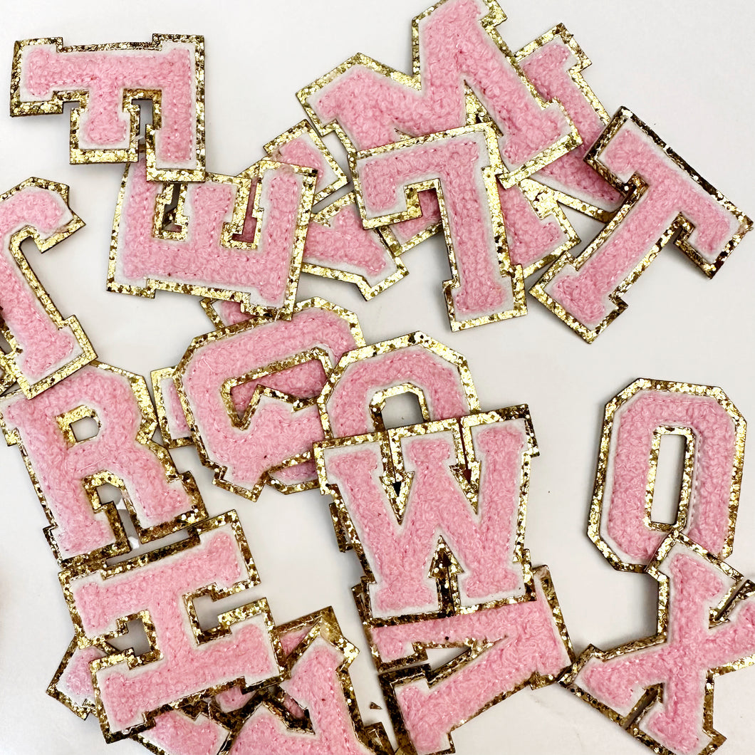 pink varsity letterman add-on patch