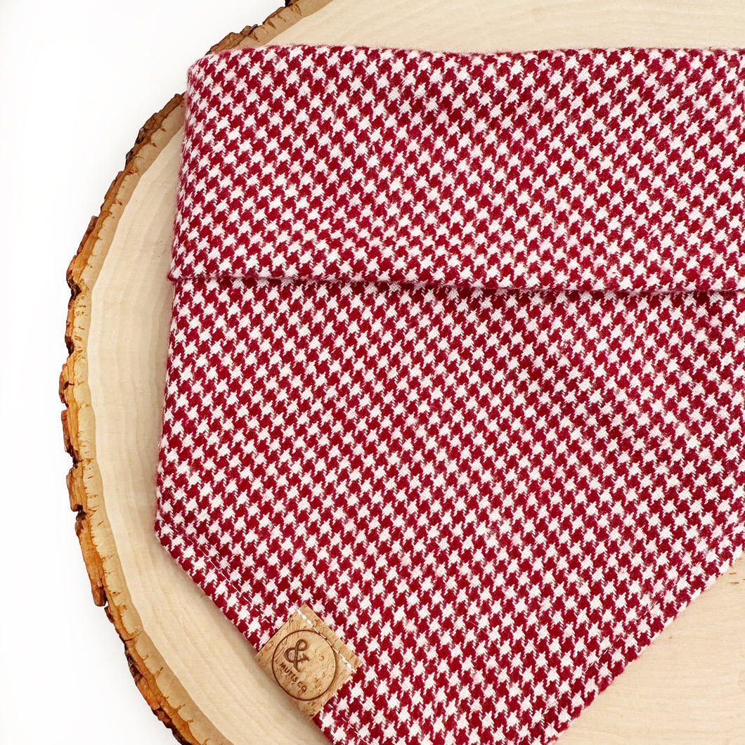 red houndstooth dog bandana