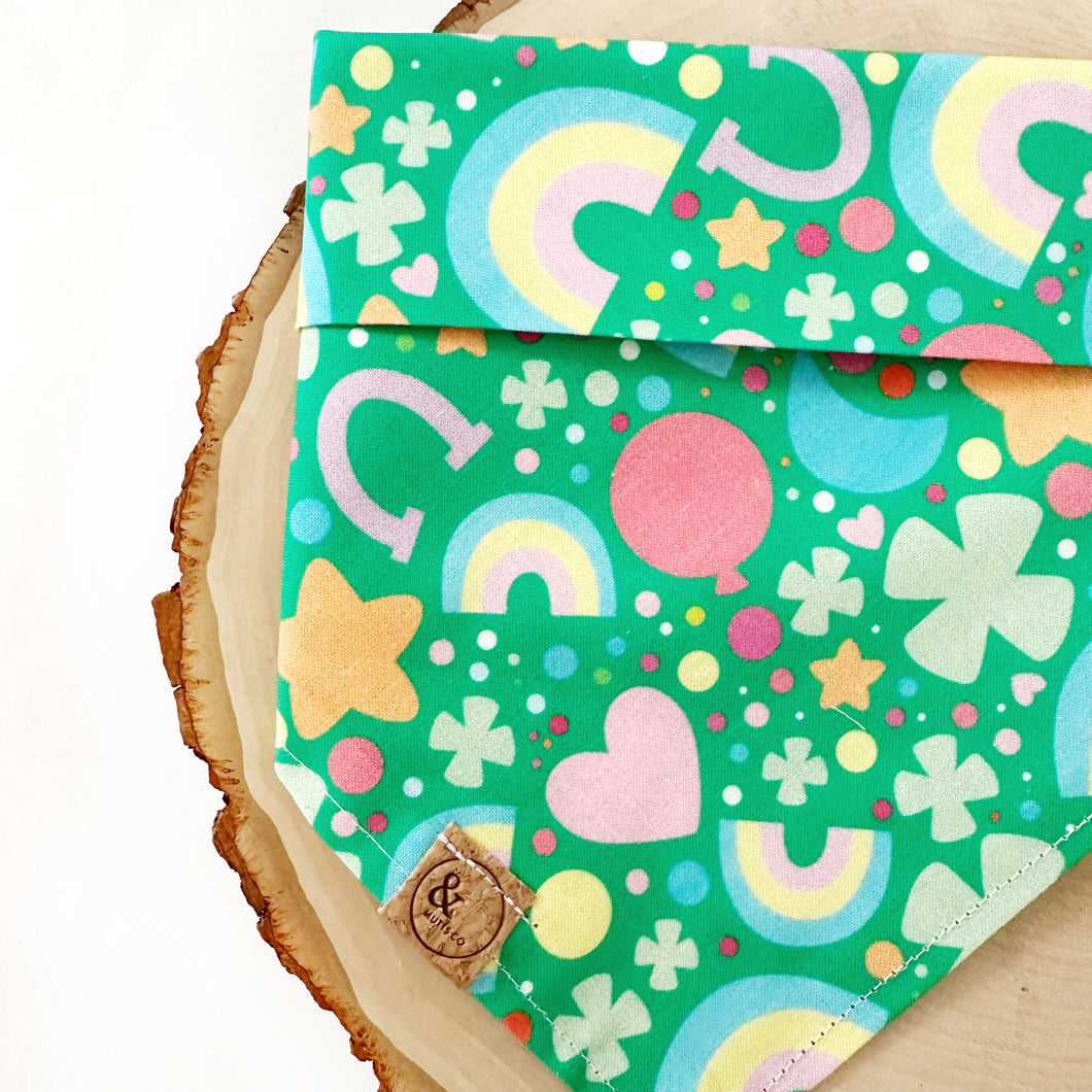 green lucky charms dog bandana