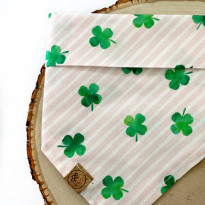 pink clover dog bandana