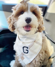 Load image into Gallery viewer, oat milk letterman dog bandana
