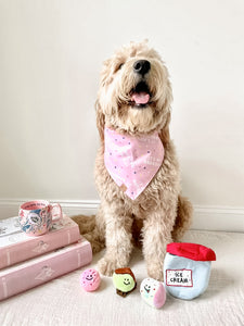 pink barkday dog bandana
