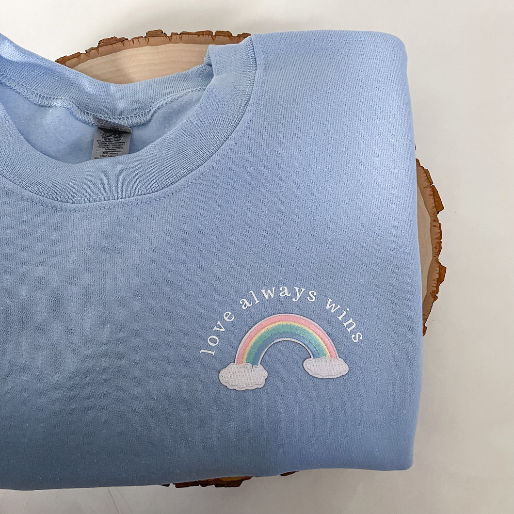 love always wins pride crewneck