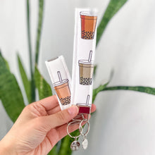 Load image into Gallery viewer, boba milk tea key fob
