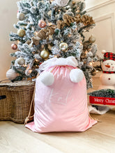 Load image into Gallery viewer, luxury soft pink velvet santa sack

