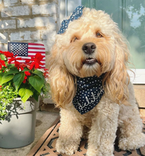 Load image into Gallery viewer, patriotic blue stars dog bandana
